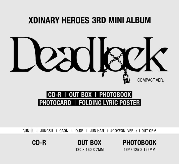 XDINARY HEROES - 3rd Mini Album Deadlock Compact Edition CD (Random ver.)