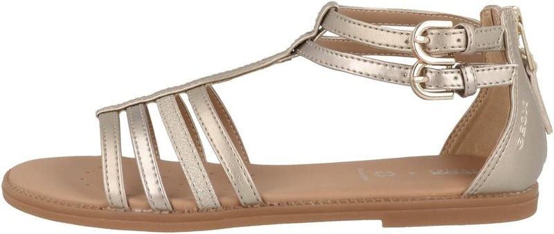 Geox Mädchen J Karly Girl Sandal 28 EU Platinum, 28 EU Platinum
