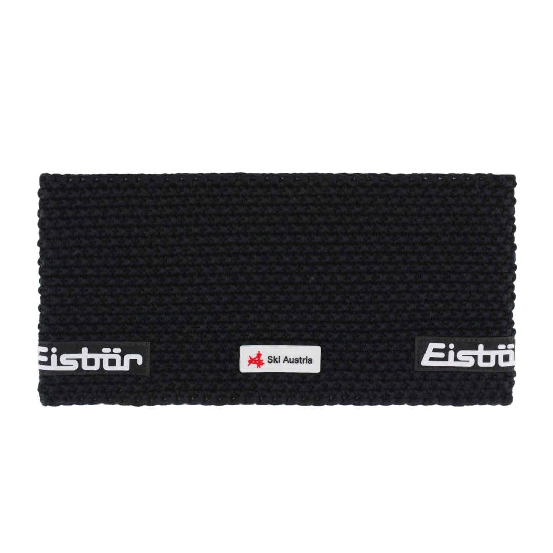 Eisbär Jamie Ski Austria Stirnband schwarz – Grobstrick, 13,5 cm Höhe, Recyceltes Fleece-Innenband,