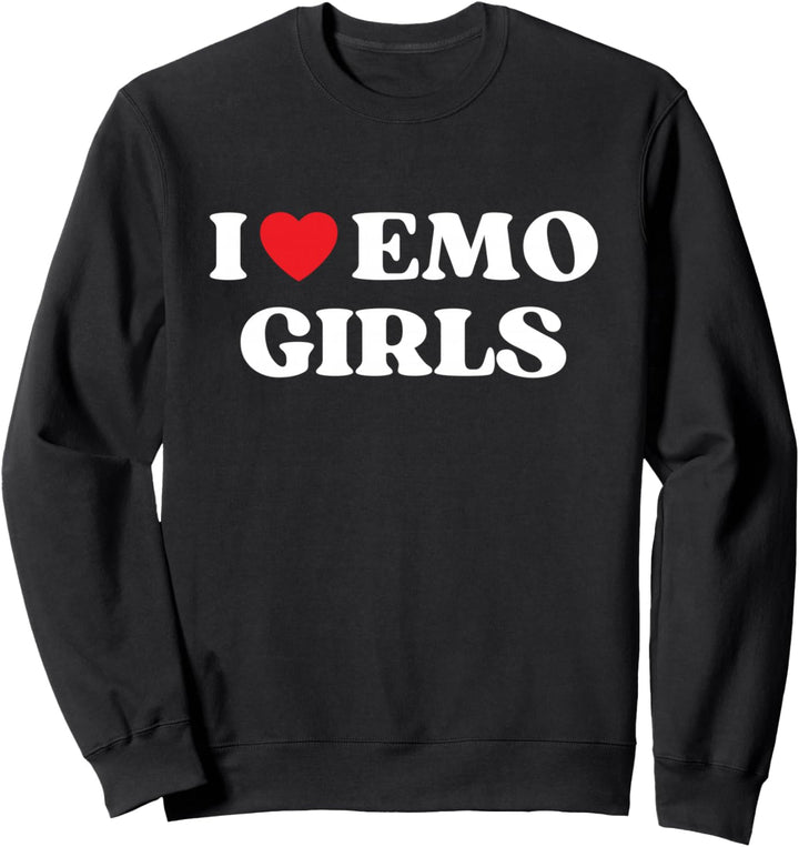 I Heart Emo Girls Lustiges Zitat Red Heart Emo Girl Style Sweatshirt