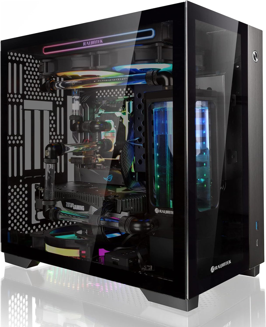 RAIJINTEK Paean Mini, Mini ITX PC-Gehäuse, mit 4 mm Seitenwand aus gehärtetem Glas und Aluminium an
