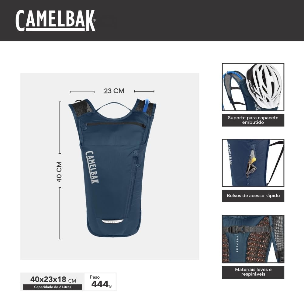 CAMELBAK Unisex – Erwachsene Rogue Light Trinkrucksack Einheitsgrösse Gibraltar Marina/Schwarz, Einh