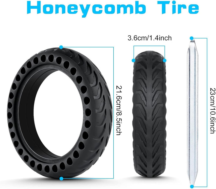 Ainiv Scooter Reifen, 2 Stück 8.5 Zoll für Xiaomi M365 Solid Tires, Elektro-Scooter Vorder und Hinte