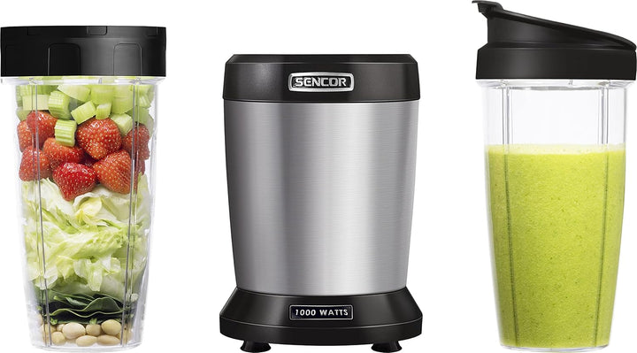SENCOR SNB 4302SS Standmixer, Küchenmixer, Smoothie, Nutri Mixer, Soup Maker, Titan, Silber