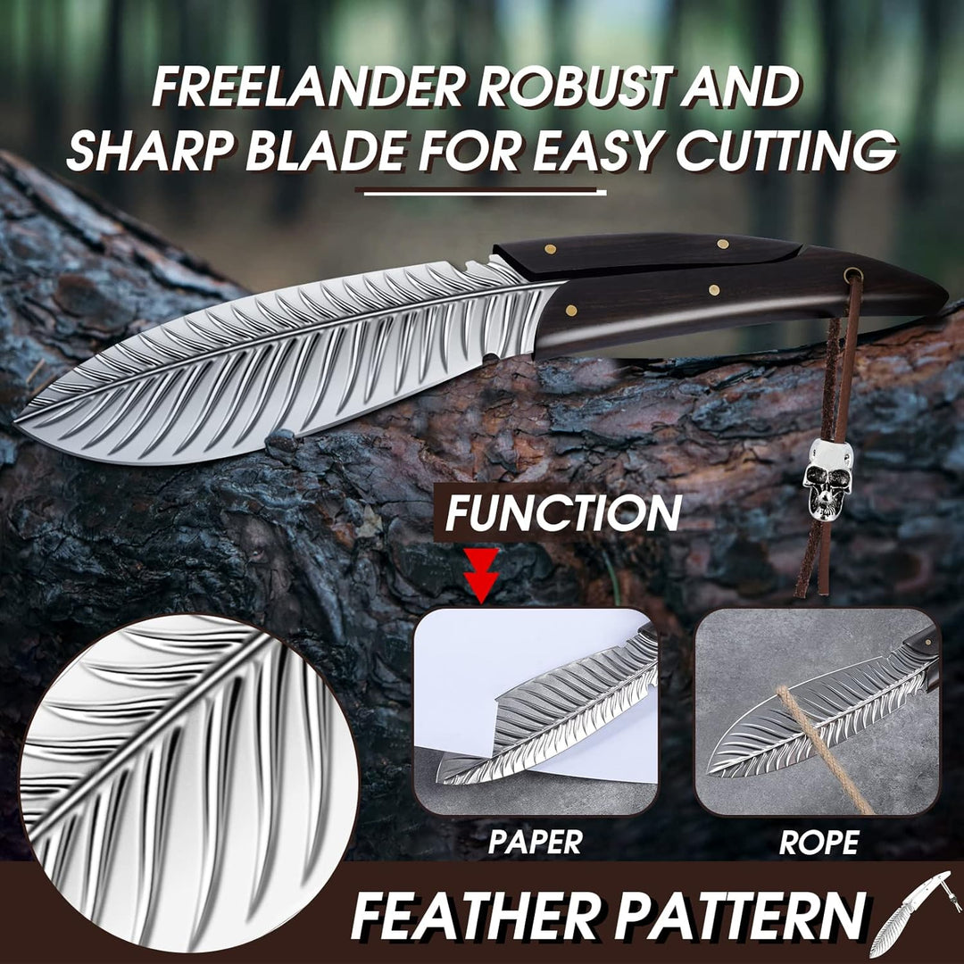 Frelander Küchenmesser Ausbeinmesser, Full Tang Kochmesser Japanisches Messer, Scharfes Feder Messer