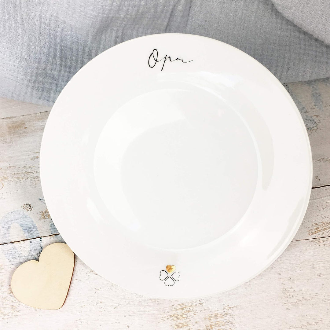 mintkind® Geschirr Set Lieblingsopa – Tasse, Teller &amp; Schale in weiss