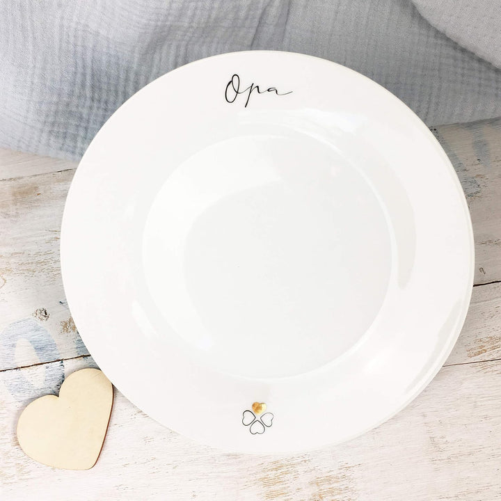 mintkind® Geschirr Set Lieblingsopa – Tasse, Teller &amp; Schale in weiss
