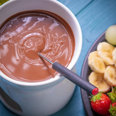 Cilio Schokolade -Fondue-Set 6-teilig, Ø 12 cm, Porzellan, Weiss Fondue-Set 6