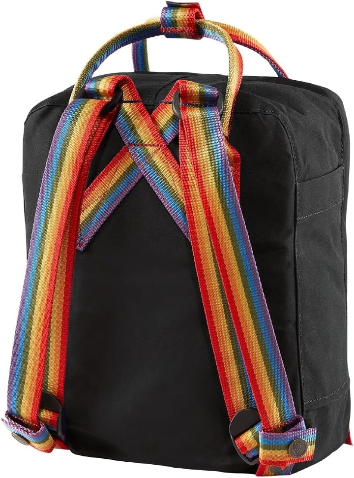 Fjällräven F23621 Kånken Mini Rucksack, Black-Rainbow Pattern, One Size, Black-rainbow Pattern
