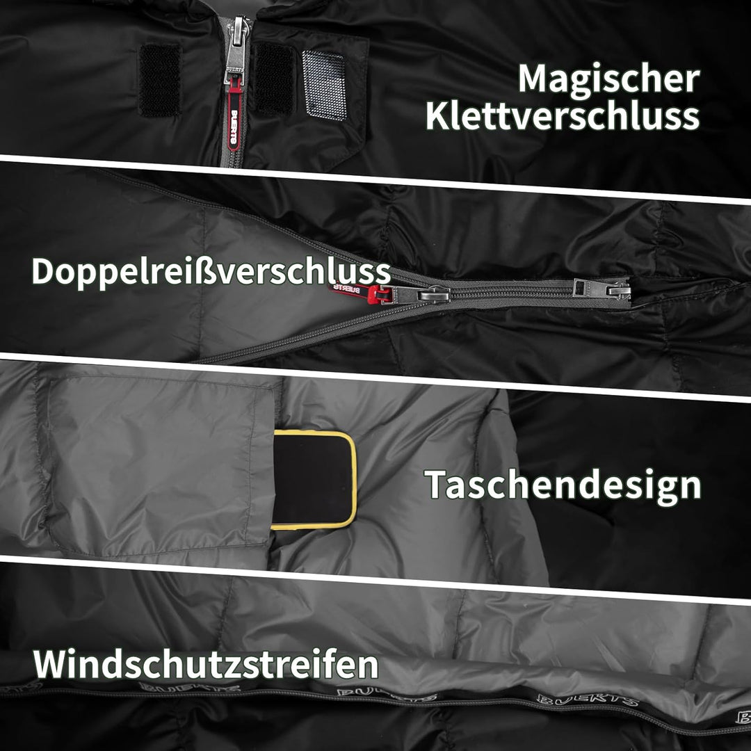 Ultraleichter Daunenschlafsack (680FP) – Kompaktes Packmass – 3 Jahreszeiten Schlafsack für Erwachse