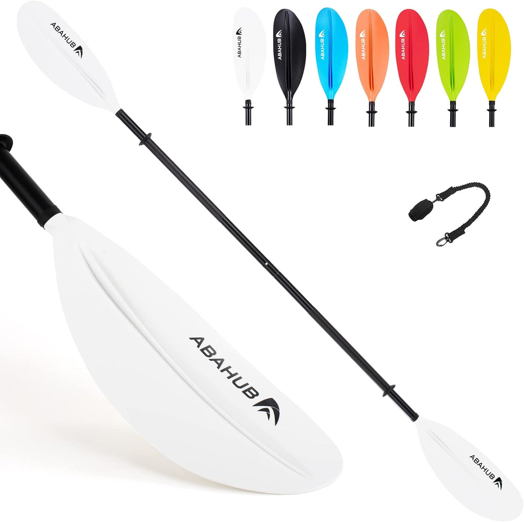 Abahub 218/230/241cm Kajak Paddel Aluminium Doppelpaddel mit Paddelleine für Kajakfahren Ruderboot K