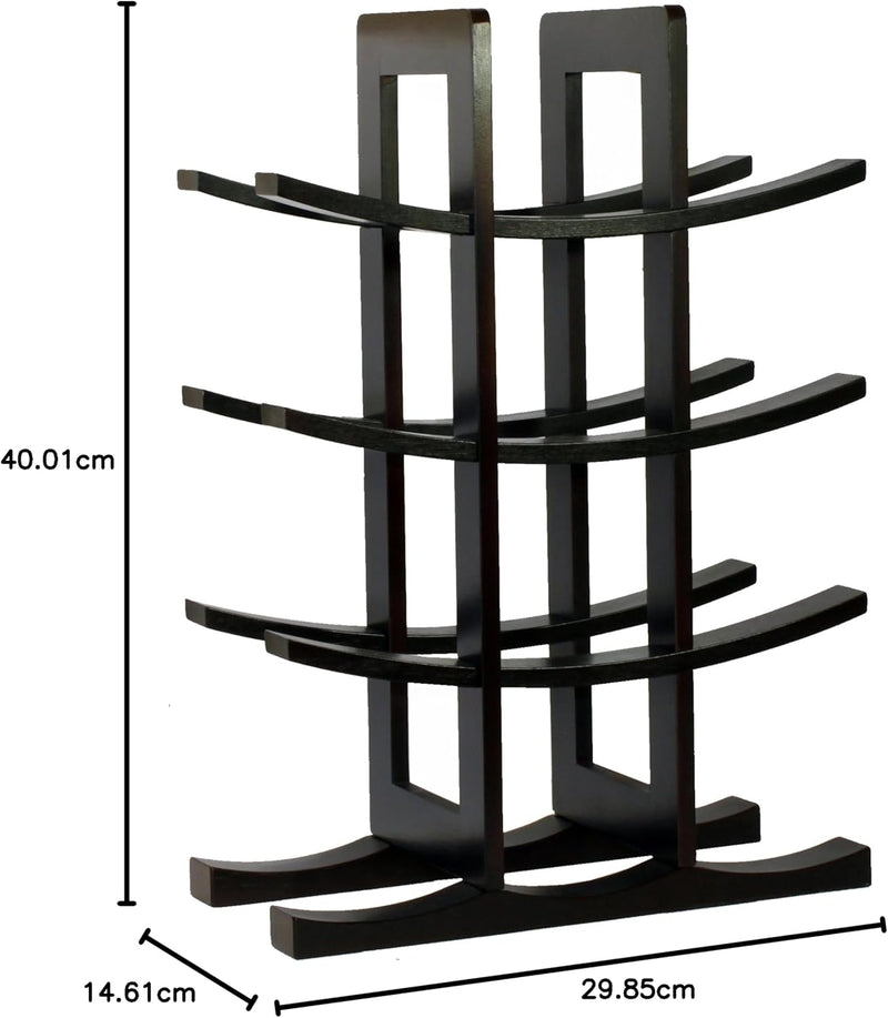 oceanstar Weinregal aus Bambus, für 12 Flaschen, Dunkles Espresso Large, Large