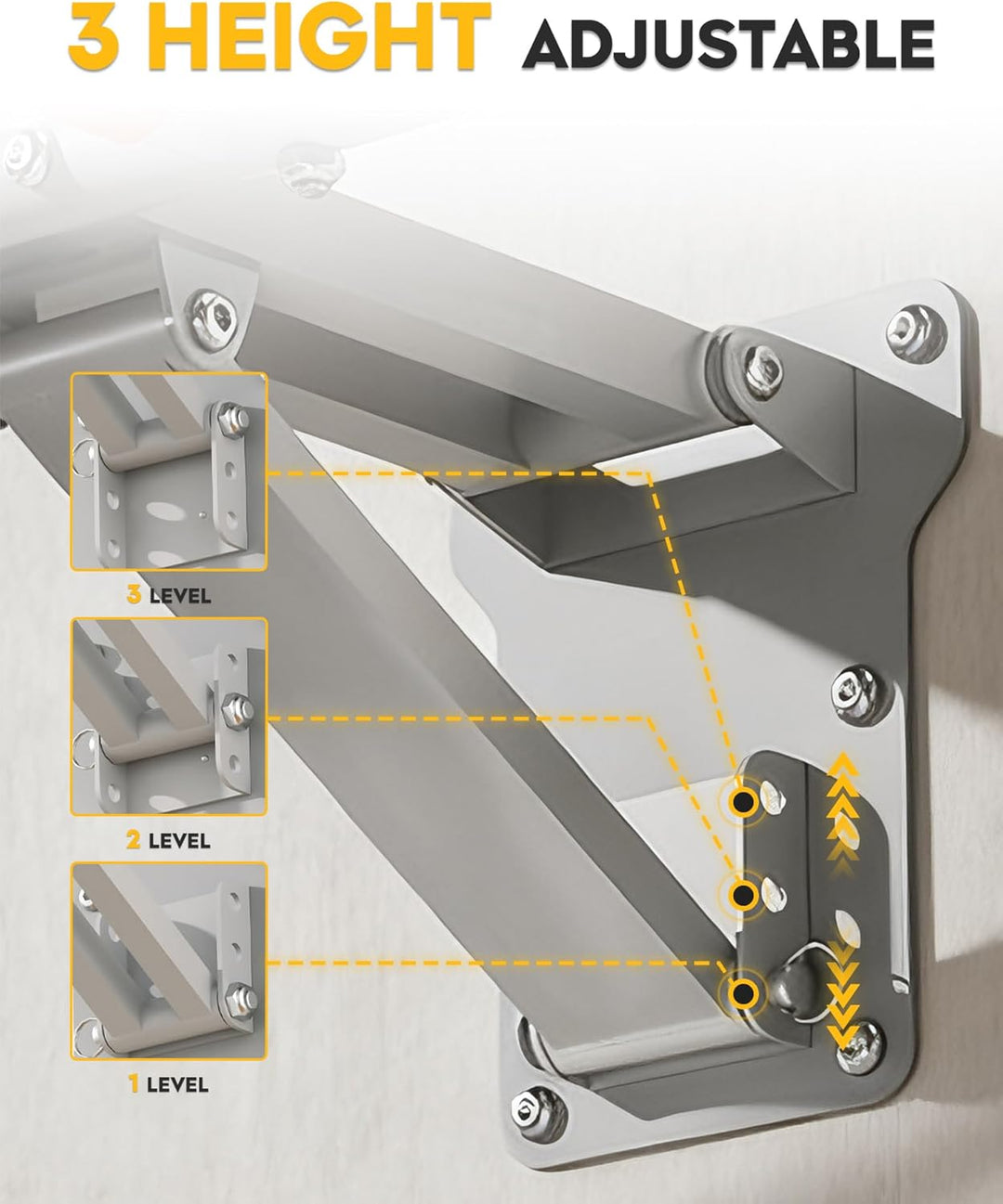 GuuG Klimmzugstange Wand Pull Up Bar: Pullup Wall Wandmontage Verstellbare Klimmzug Stange Multifunk