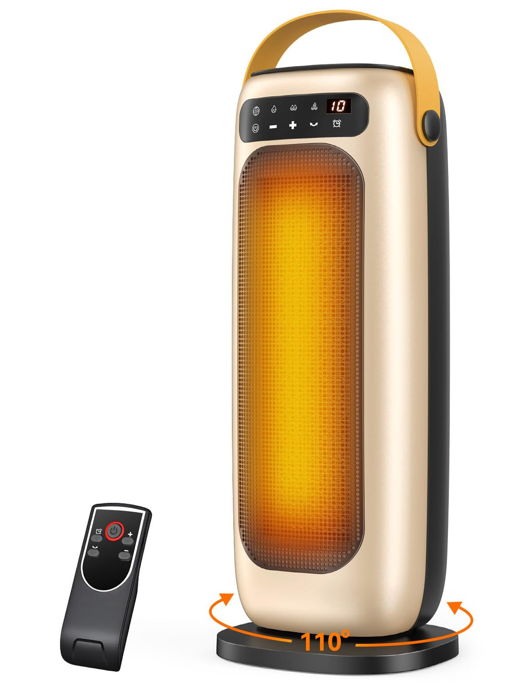 Heizlüfter Energiesparend, 35dB Leise & Kraftvoll 1500W PTC Keramik Heizlüfter mit Fernbedienung, 4