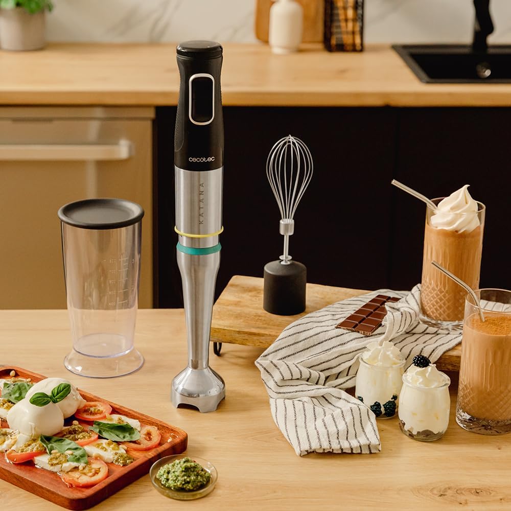 Cecotec Stabmixer Katana TotalDestroy 1500XL Cream BL. 1500 W, 21 Geschwindigkeiten und Turbo, 4 Kli
