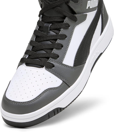 PUMA Unisex Rebound V6 Sneaker 41 EU Puma White Puma Black Shadow Gray, 41 EU Puma White Puma Black