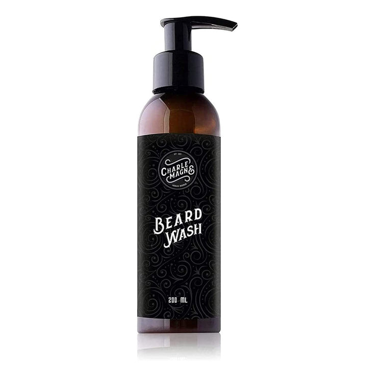 Charlemagne Bartshampoo - 200 ml - Barbershop-Erlebnis & Bart Styling für trockene Haut - Bartshampo