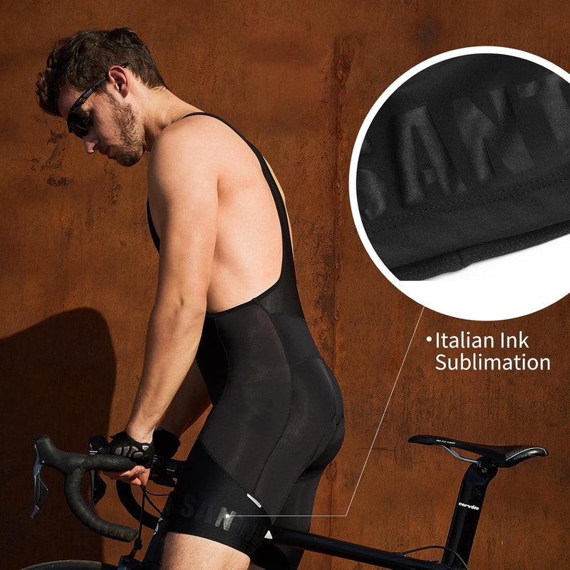Santic Trägerhose Fahrrad Herren Kurz Sitzpolster Bib Shorts Hosen Rennrad Gepolstert Radlerhose Pol