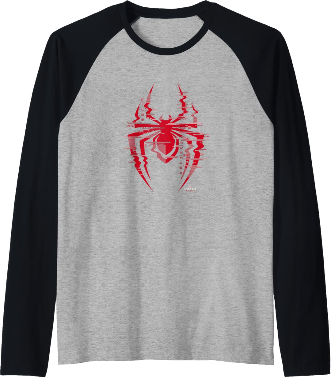 Marvel Spider-Man: Miles Morales Glitch Spider Logo Raglan