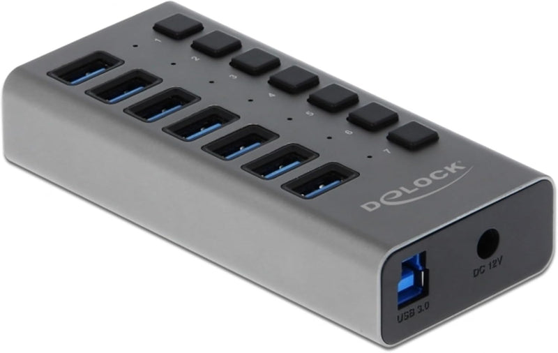 Delock 63669 Externer SuperSpeed USB Hub mit 7 Ports + Schalter