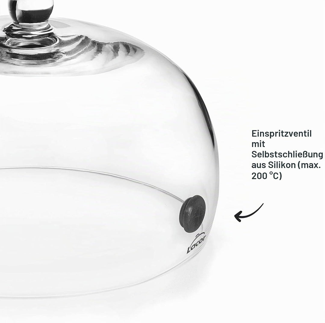 LACOR 61817 | Dunstabzugshaube für Magic Smoker | Glasdeckel mit Ventil | ermöglicht das Eindringen,