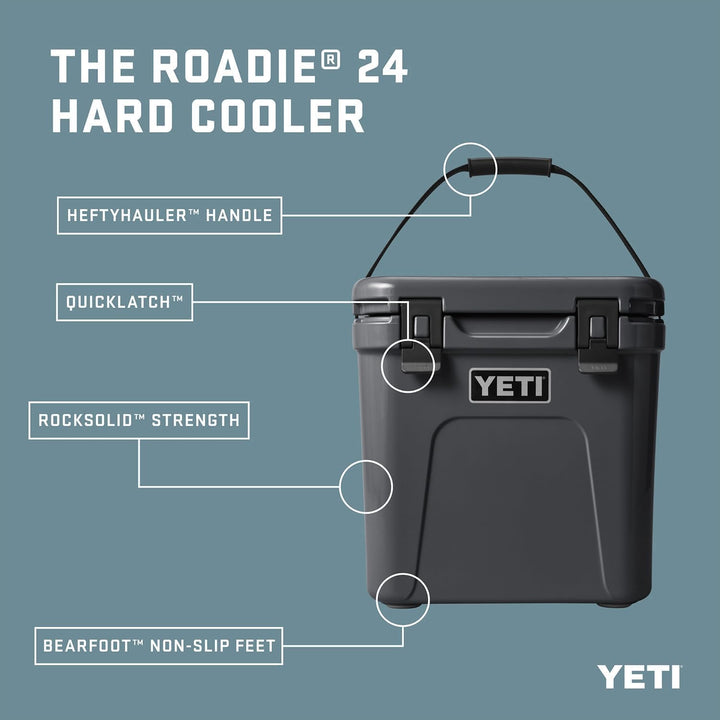 YETI Roadie 24 Cool Box, Insulated Hard Cooler Key Lime, Key Lime