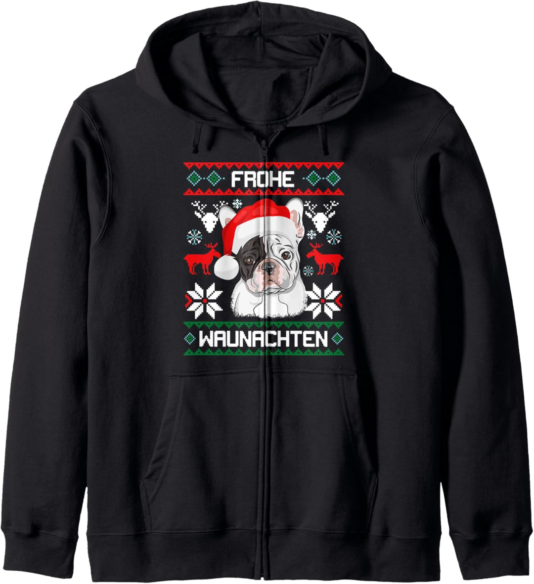 Französische Bulldogge Frohe Waunachten Weihnachten Frenchie Kapuzenjacke