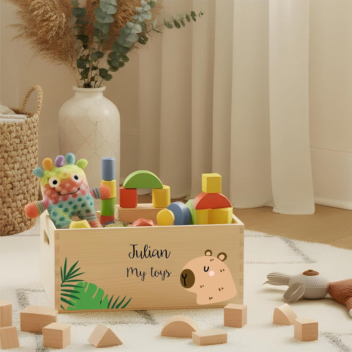 Creative Deco Personalisierte Geschenke Baby Holzkiste Spielzeugkiste mit | Wunschnamen | Spielzeug