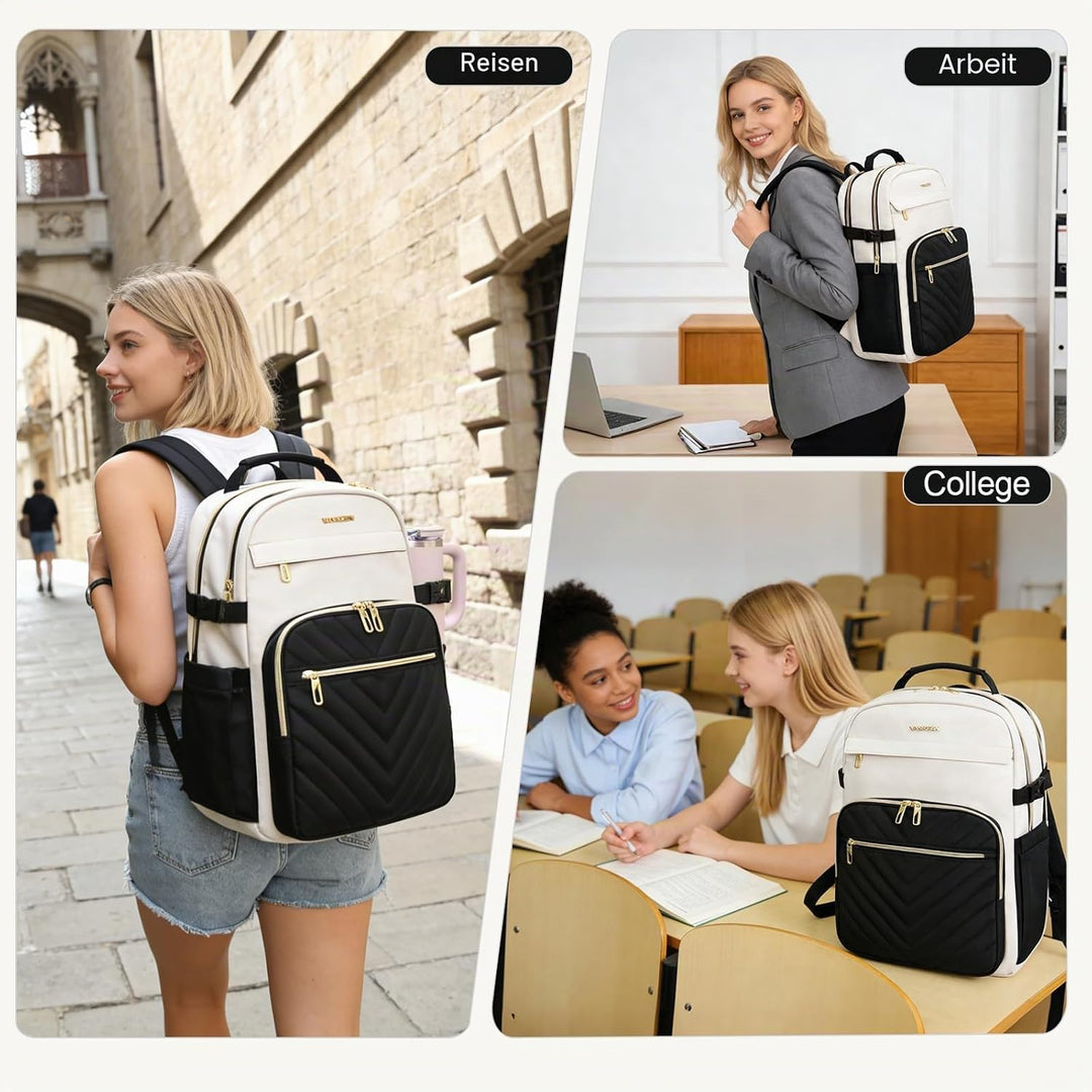 VANKEAN Laptop-Rucksack für Damen und Herren, 17,3 Zoll (43,9 cm), Modischer Rucksack, Wasserdichter
