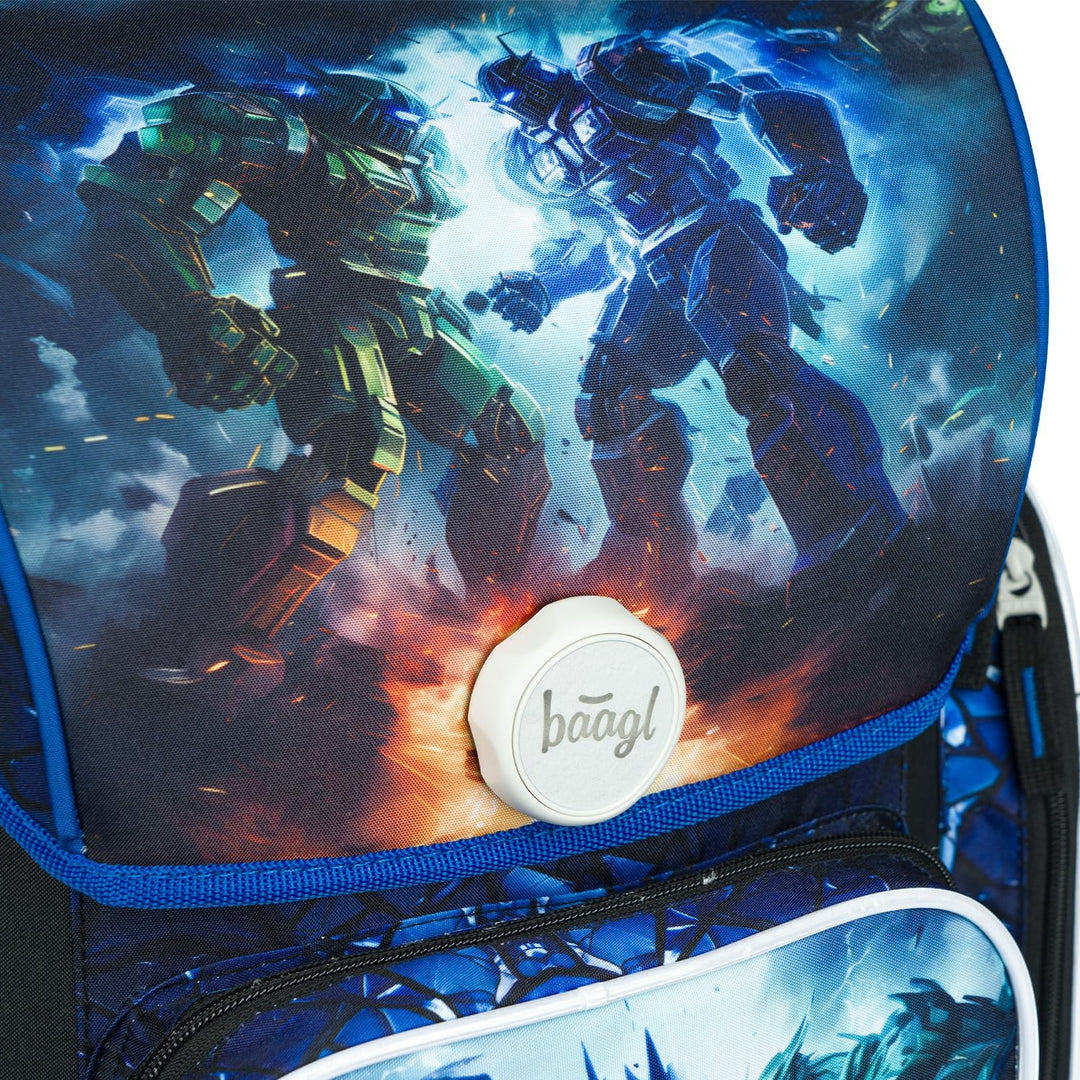 Baagl Schulranzen Jungen Mädchen Set 3 Teilig, Ergo Schultasche für 1. Klasse, Ergonomische Grundsch