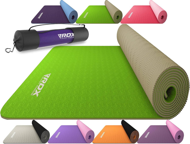 RDX Yogamatte Rutschfest, 6MM TPE Gymnastikmatte, REACH ROHS Zertifiziert Trainingsmatte, Fitness Üb