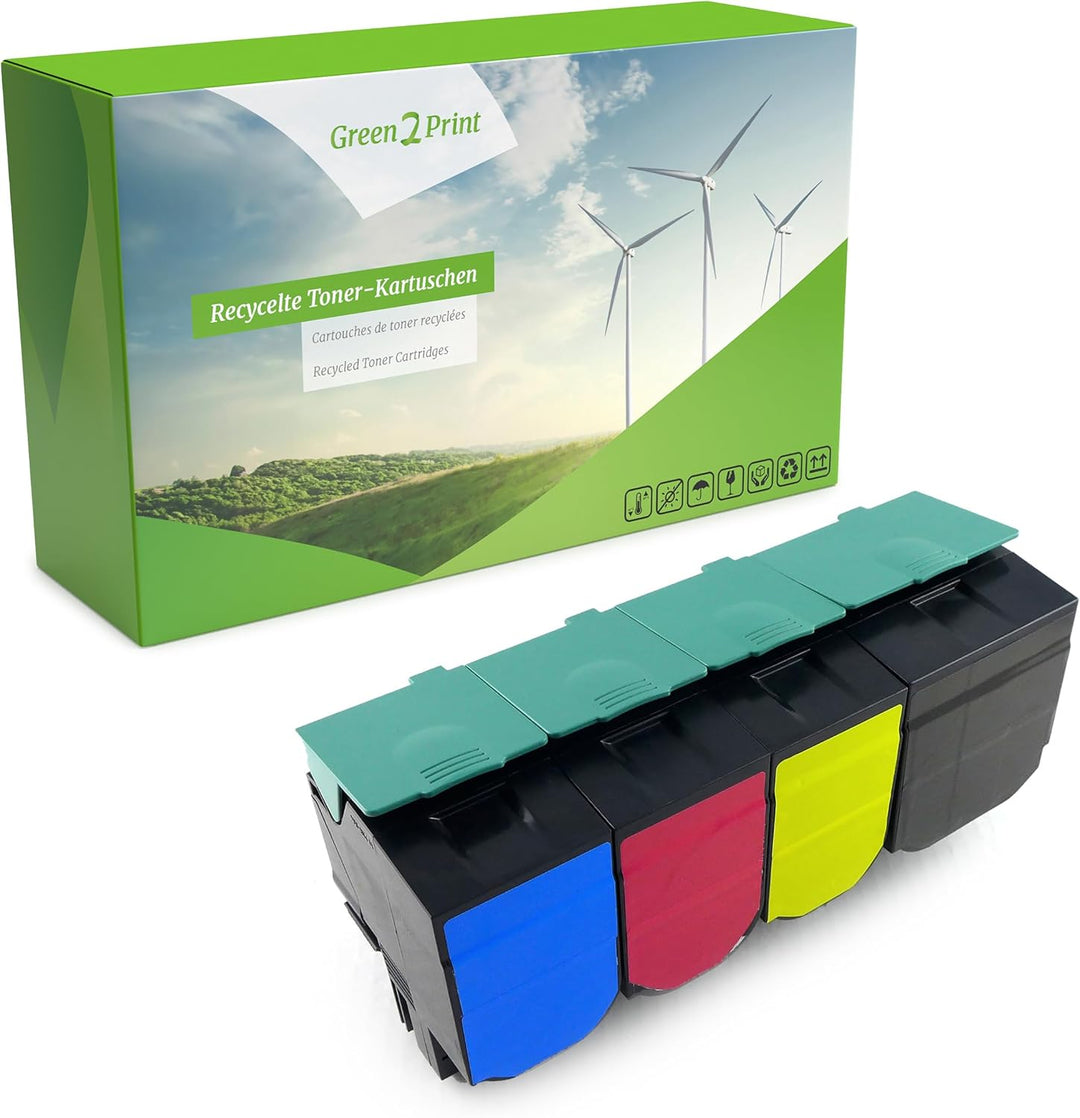 Green2Print Toner Toner-Set, 4 Kartuschen 1x 6000, 3X 4000 Seiten passend für Lexmark X544N, X544DW,