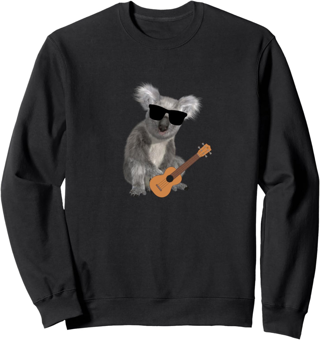 Funny Koala Wearing Sunglasses Playing Ukulele Sweatshirt
