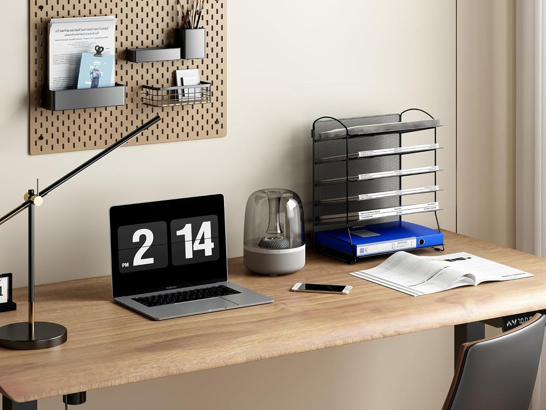 EasyPAG 6 Fächer A4 Metall Büro Schreibtisch Organizer Dokumentenhalter Aktenablage Zeitschriftenhal