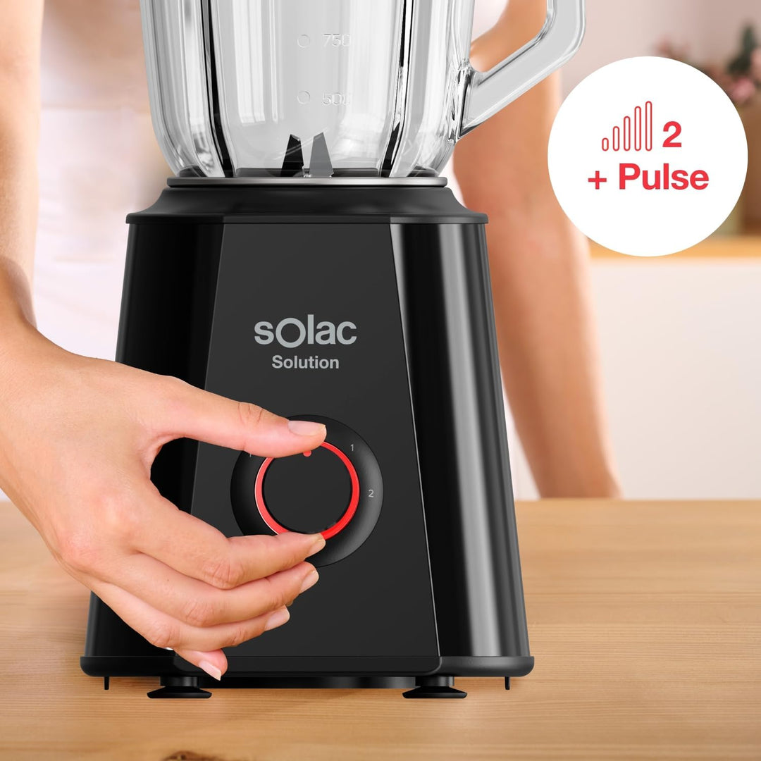 Solac Standmixer, 1500 W Schwarz 1500w | 1,5 l., Schwarz 1500w | 1,5 l.
