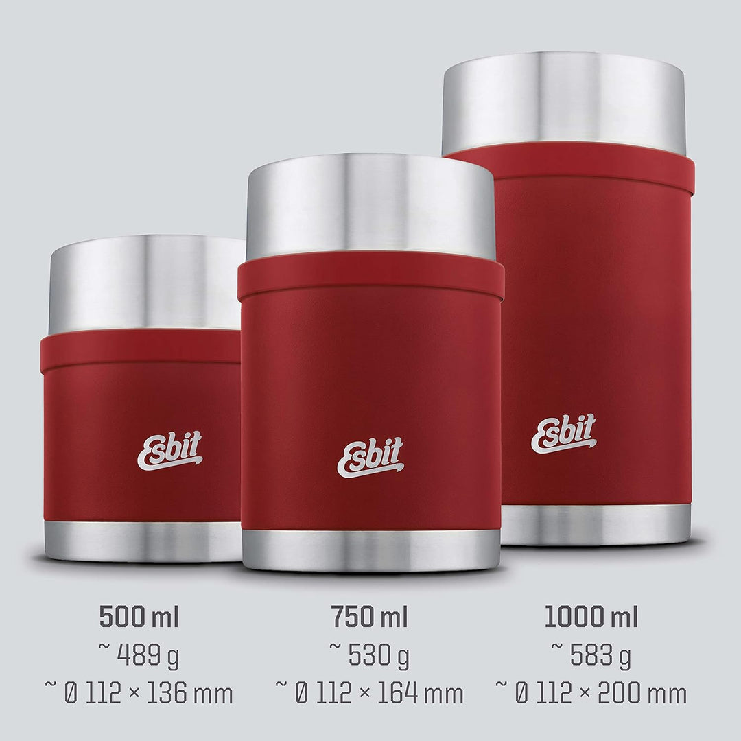 Esbit Thermobehälter Sculptor für Essen - Warmhaltebehälter 500 ml in Burgundy - aus Edelstahl für w