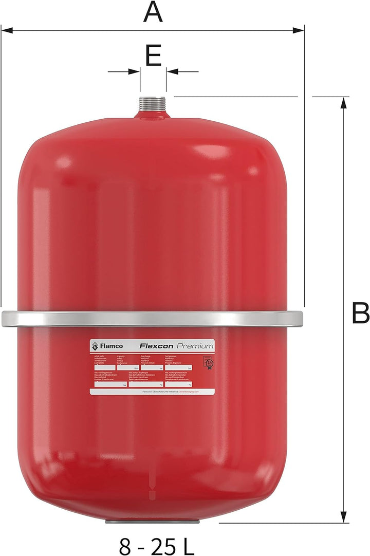 Flamco Flexcon Premium 18L 2.5/6bar Ausdehnungsgefäss - Ideal für geschlossene Kreisläufe, Heizung,