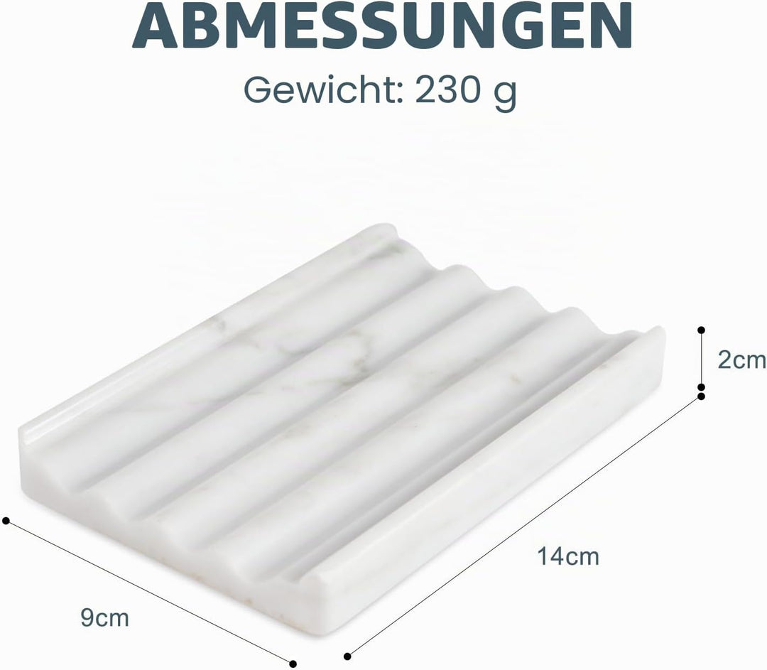 2 Stück Marmor Seifenschale, Seifenhalter mit Ablauf, Seifenablage Waschbecken, Kreative Seifenschal