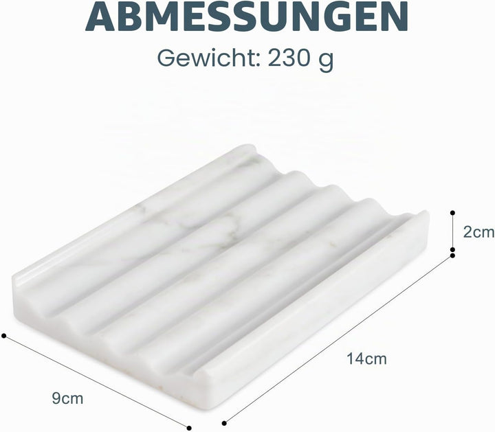 2 Stück Marmor Seifenschale, Seifenhalter mit Ablauf, Seifenablage Waschbecken, Kreative Seifenschal