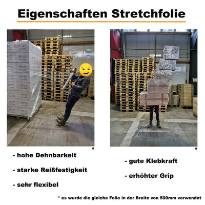 Verpacking Mini-Stretchfolie 23my stark 100mm x 150m 40 Rollen reissfest, dehnbar & zuverlässig 40 R