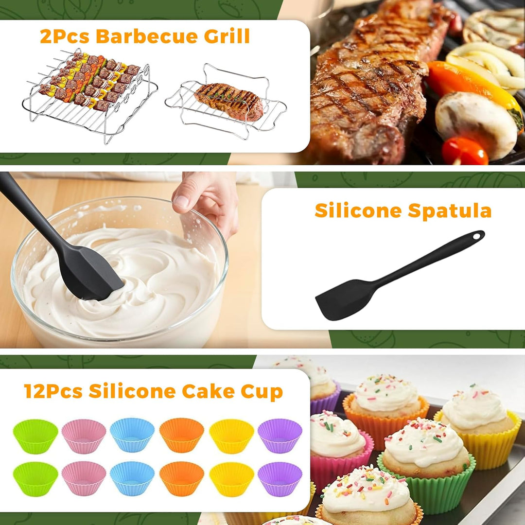 Pietuley 28 Stück Silikonform Heissluftfritteuse Zubehör für Philips Dual Basket Airfryer 3000-serie