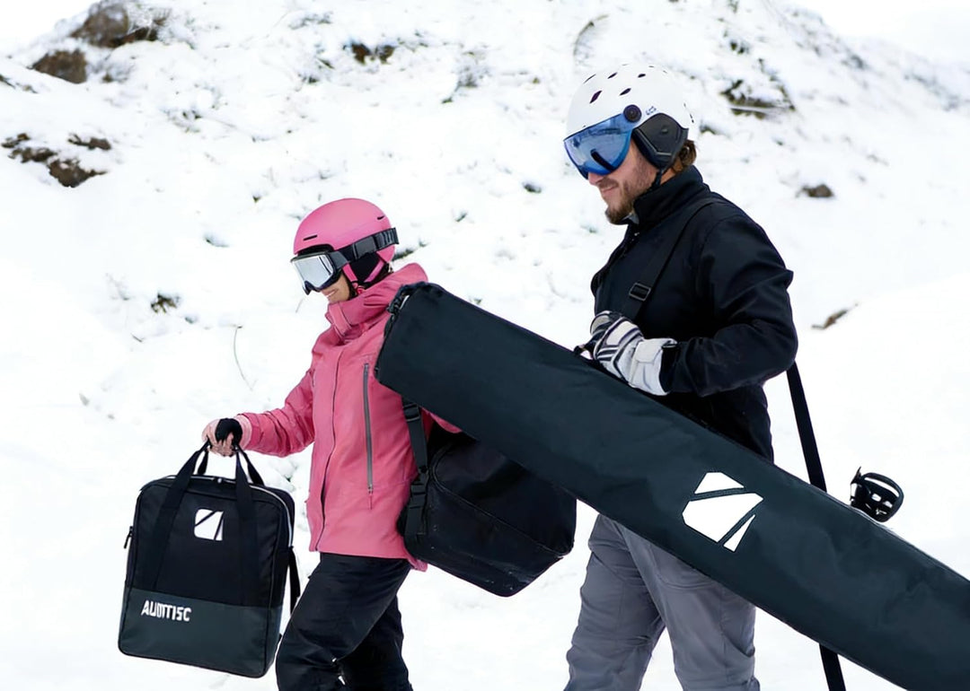 AUMTISC Skitasche und Skischuhtasche Combo - Skitaschen für Flugreisen - gepolsterte Schneeskitasche