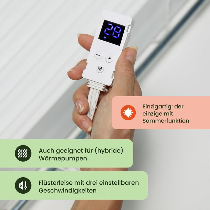 SpeedComfort Heizkörper Ventilator mit Control Sensor - Mono-Set (1x) - Bis zu 22% Energieeinsparung