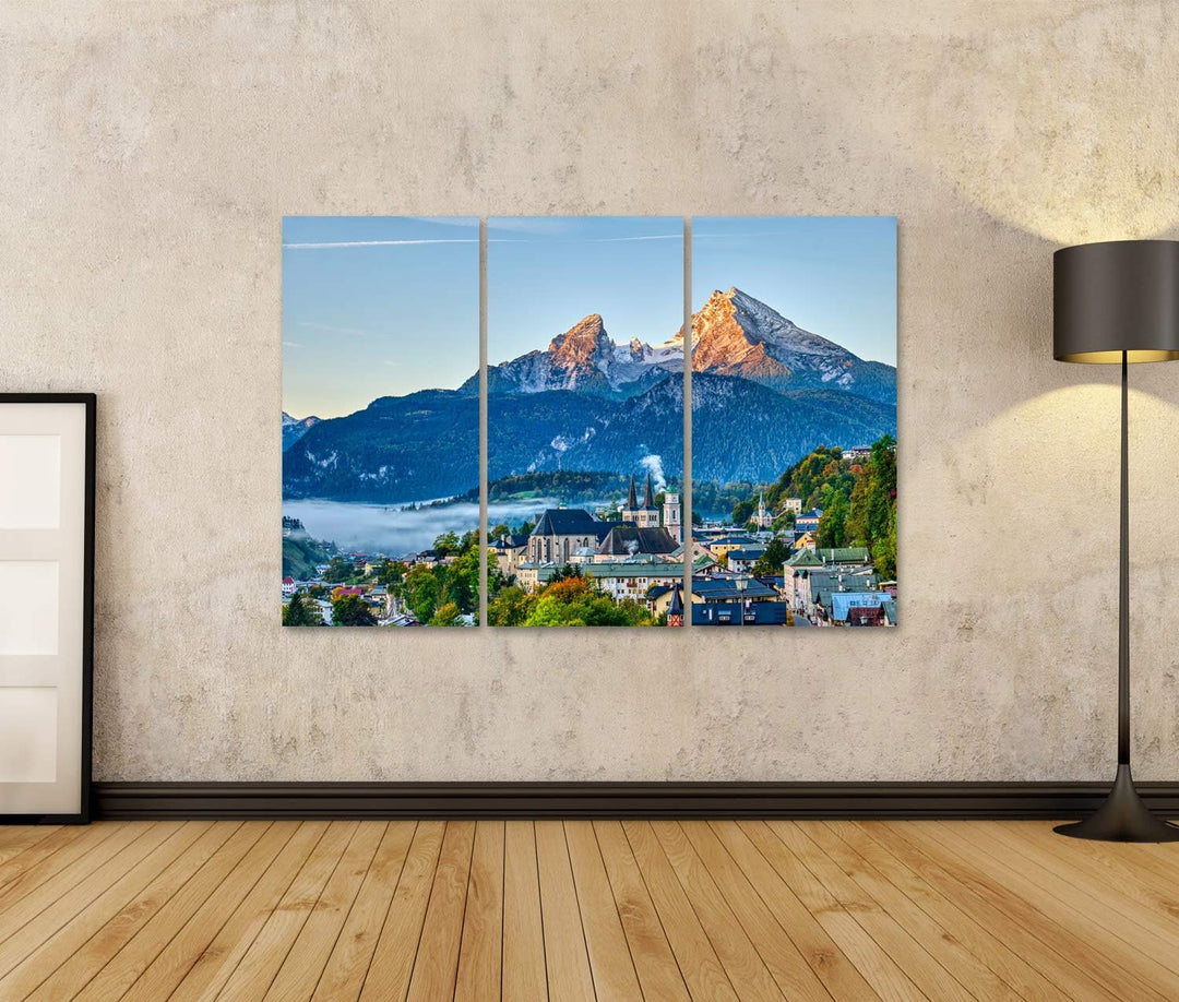 islandburner Bild auf Leinwand Berg Watzmann Stadt Berchtesgaden Bayerische Alpen Bilder Wandbilder