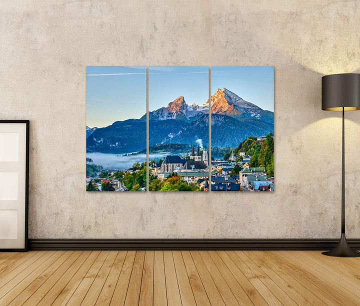 islandburner Bild auf Leinwand Berg Watzmann Stadt Berchtesgaden Bayerische Alpen Bilder Wandbilder