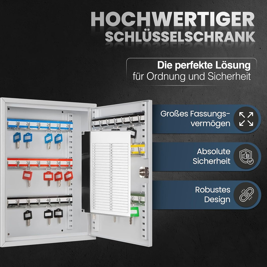 Melsmetall Schlüsselkasten/Schlüsselschrank SD42, 350x270x80mm, 42 Haken
