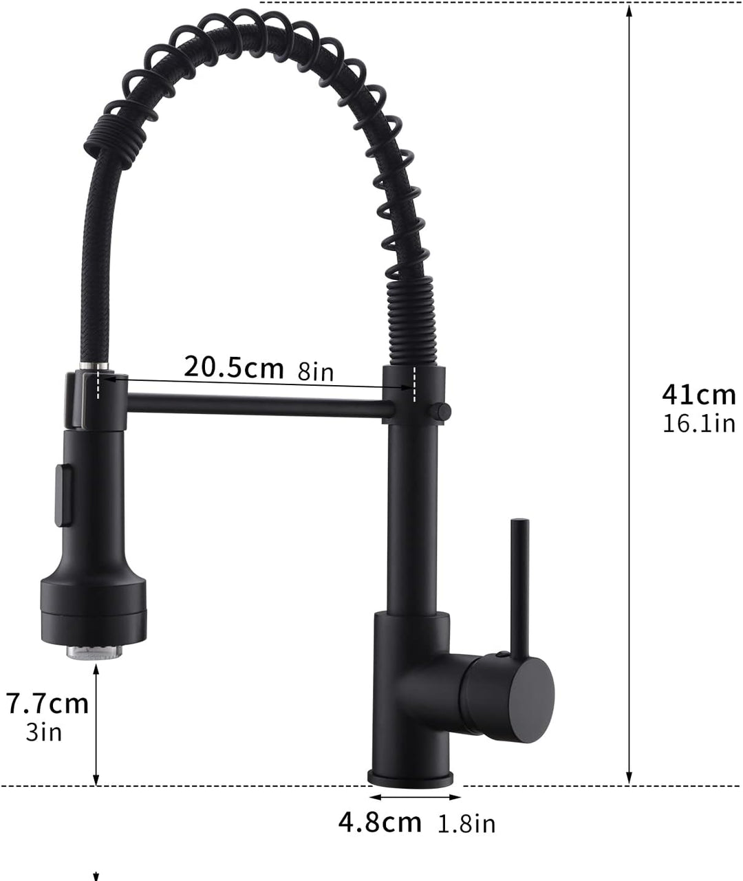 AIMADI Wasserhahn Küche Armatur Schwarz LED Küchenarmatur mit Brause 360° schwenkbar Mischbatterie S