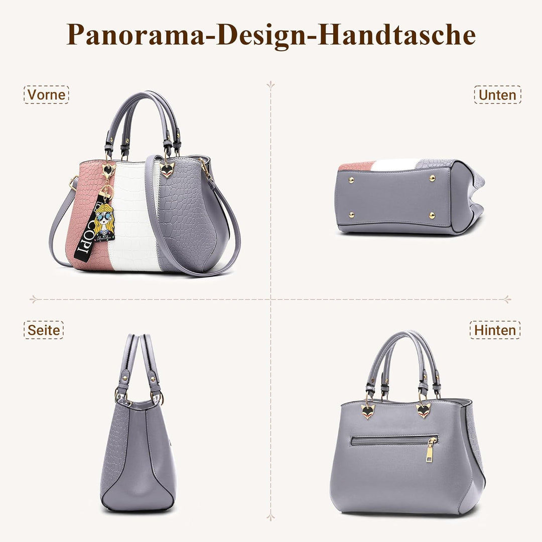 DIRRONA Elegant Damen Handtasche Schultertasche Gross Kapazität Umhängetasche Beiläufig Reise Tasche