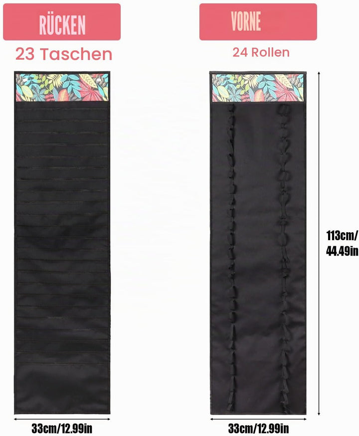 Vinyl-Rollenhalter, 24 Fächer und 23 Taschen, Vinyl-Aufbewahrungsregal, Wandhalterung, über der Tür,