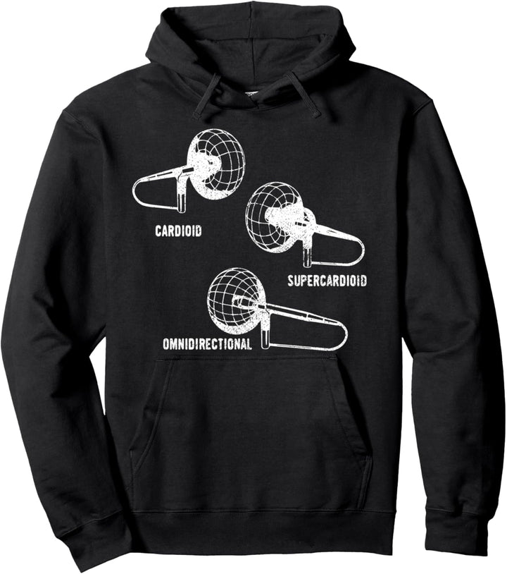 Mikrofon mit Tonabnehmermuster, Musikaufnahme-Mikrofon Pullover Hoodie